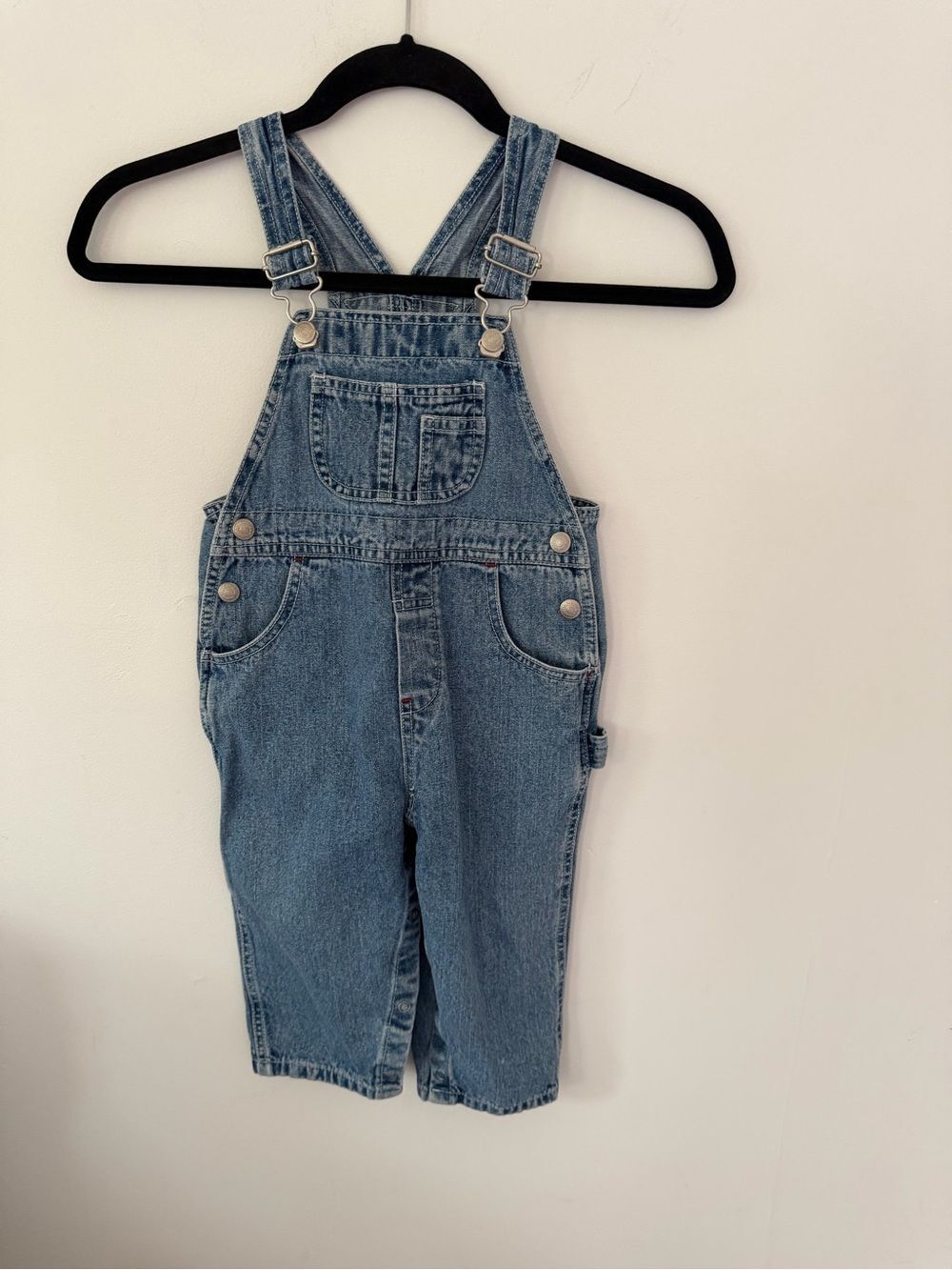 GAP Denim Overalls in Light Blue Wash vintage 18-24